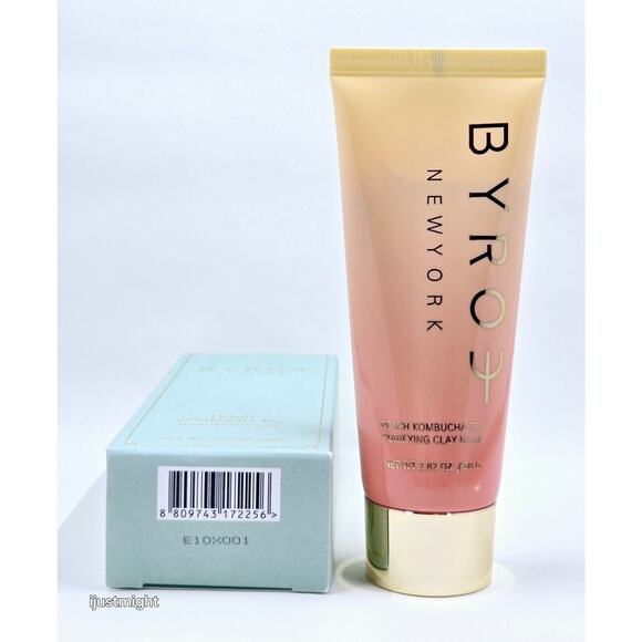 Byroe Peach Kombucha Tea Purifying Clay Mask 2.82oz./80g Full Size New In Box - Picture 5 of 5